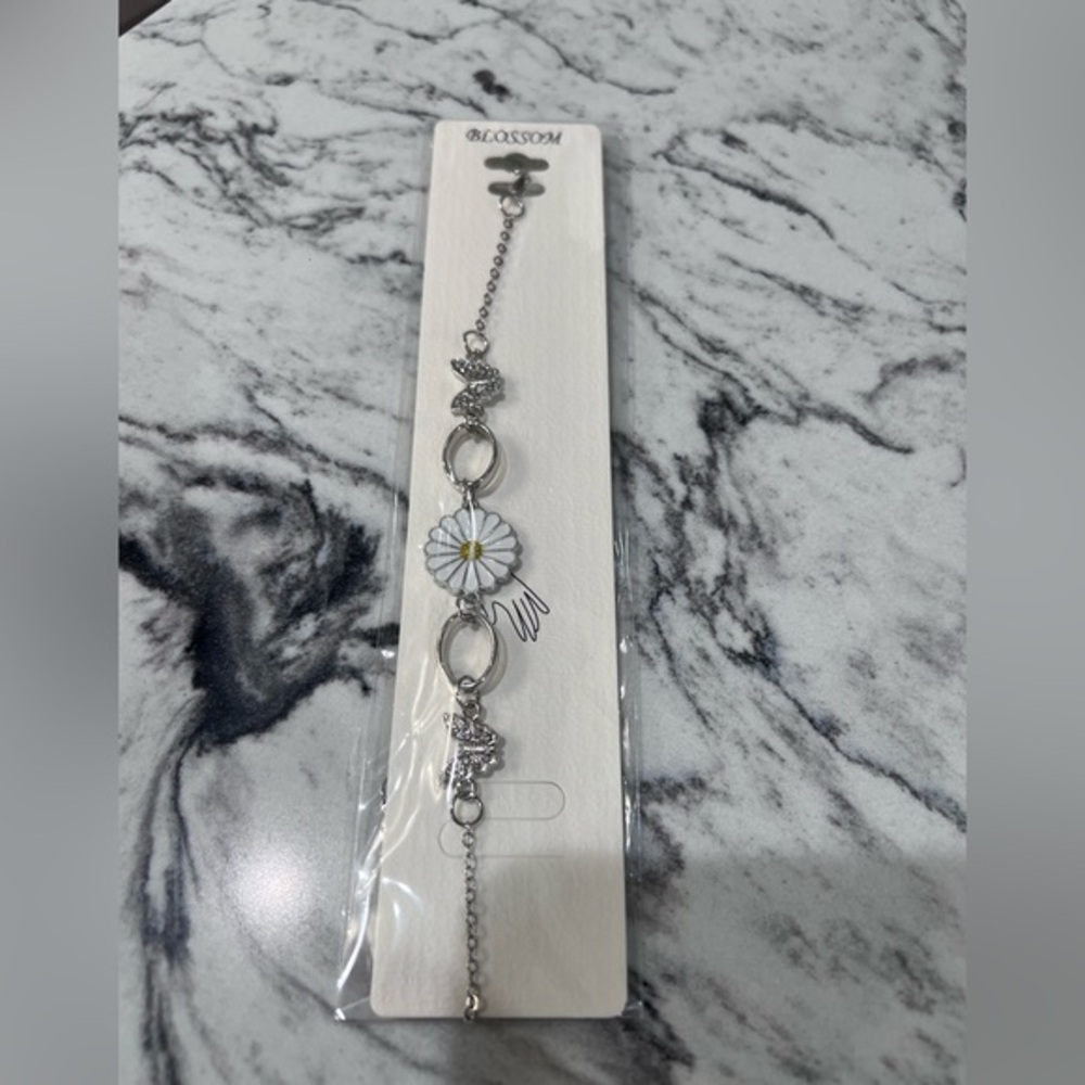 Silver Daisy Charm Bracelet